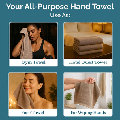 6-Piece Cotton Hand Towels Set cp-gallery: color=Taupe; size=6 Piece Set