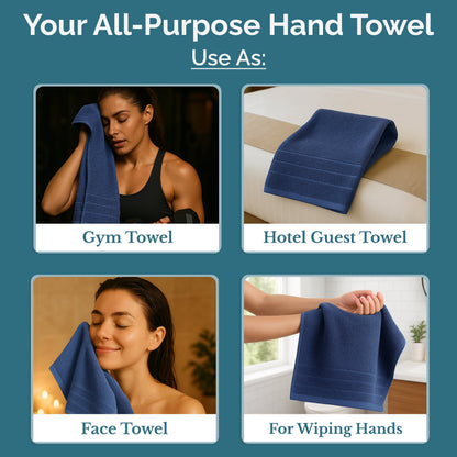 6-Piece Cotton Hand Towels Set cp-gallery: color=Navy; size=6 Piece Set