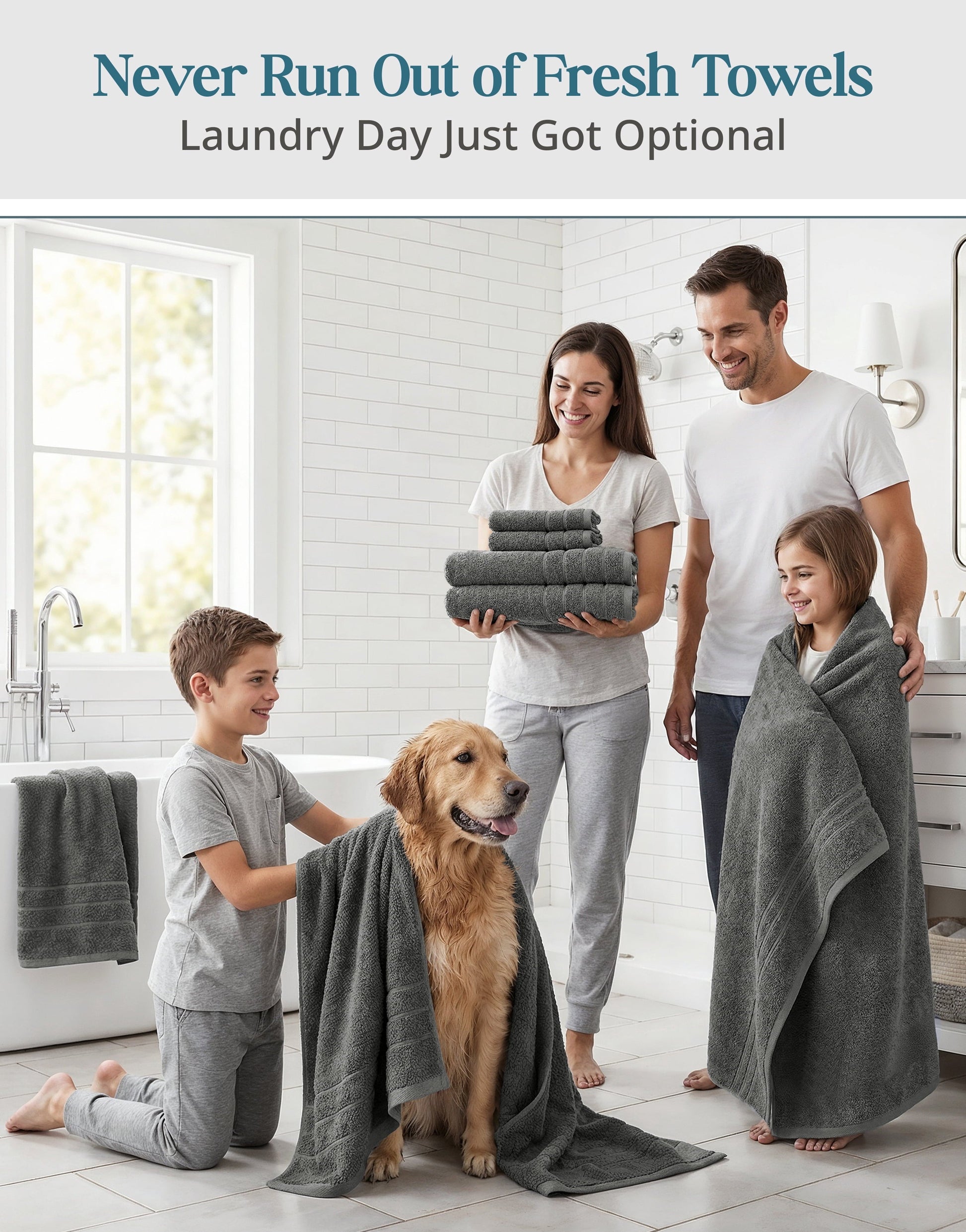 24-Piece Cotton Bath Towel Set
