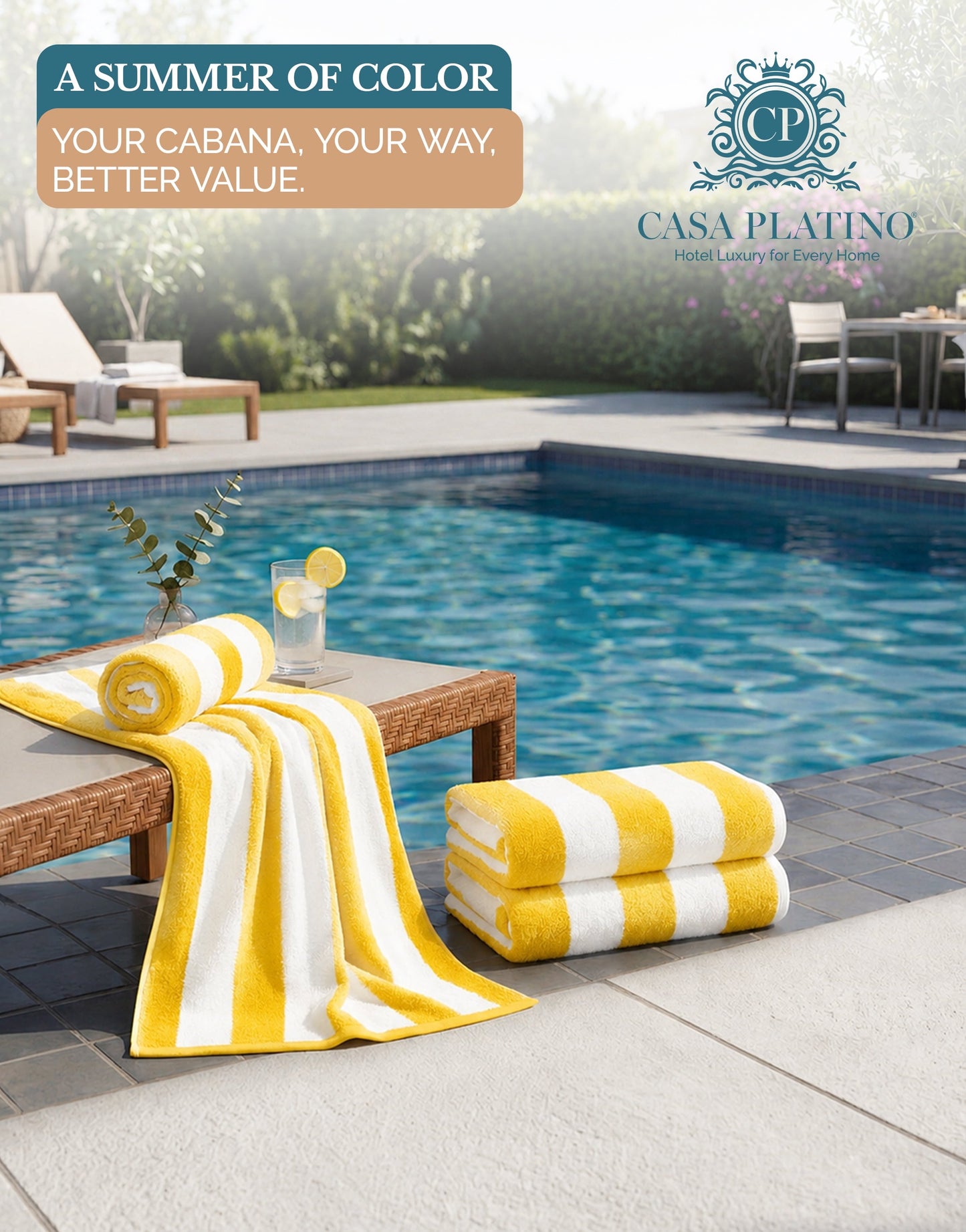 4-Piece Cabana Beach Towel Set cp-gallery: color=Yellow; size=4 Piece Set