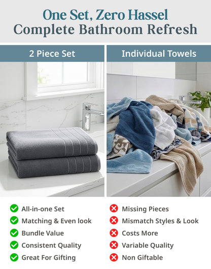 2-Piece Oversized Bath Sheets Set cp-gallery: color=Ultimate Grey; size=2 Piece Set