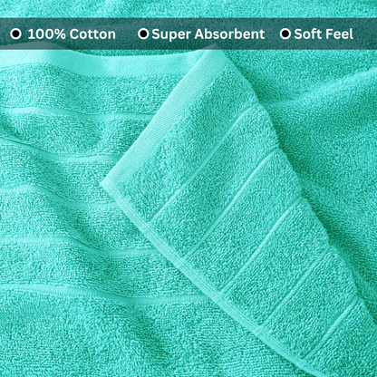 4-Piece Cotton Bath Towels Set cp-gallery: color=Aqua Sky; size=4 Piece Set
