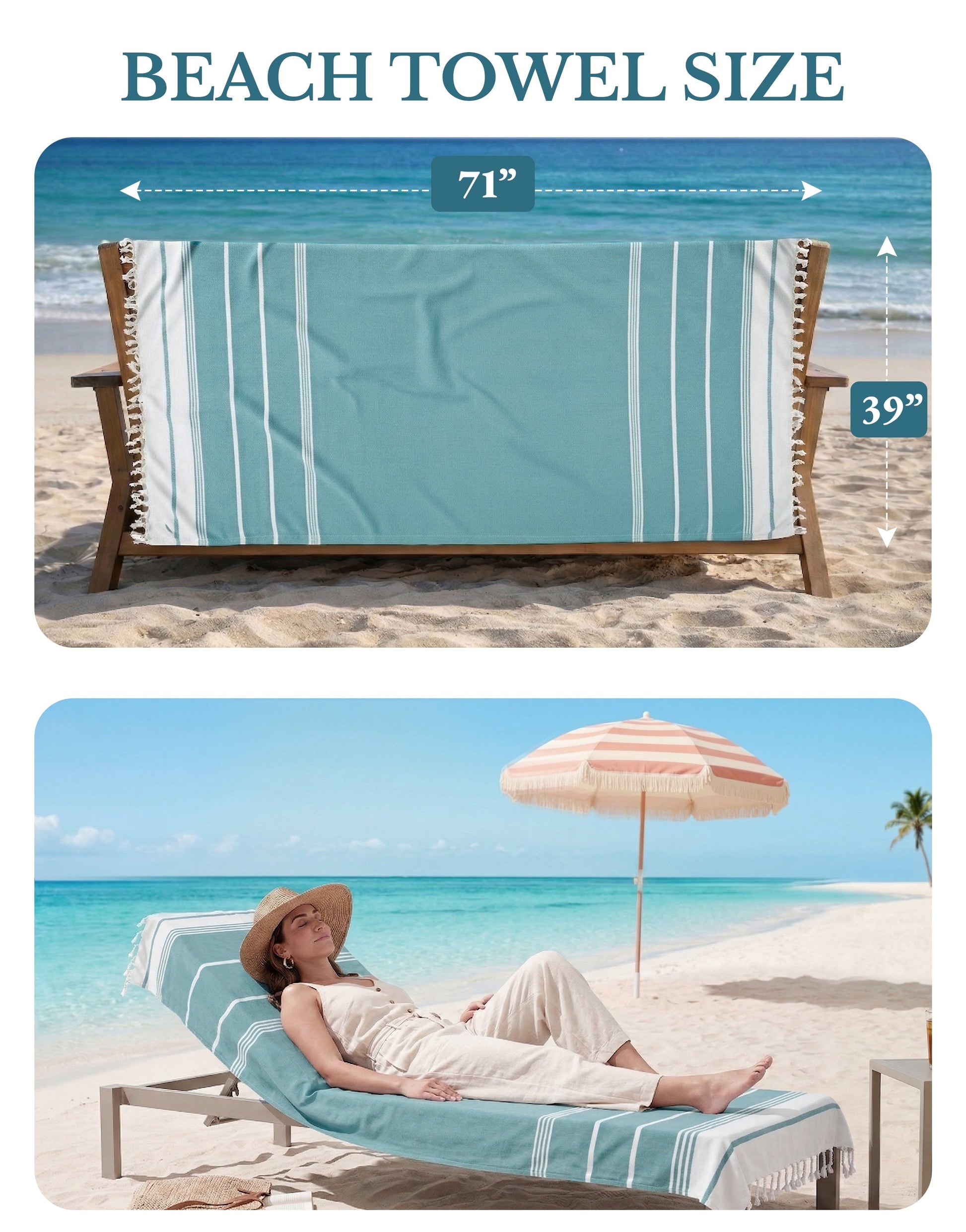 Cotton Hammam Beach Towels Multi-Pack