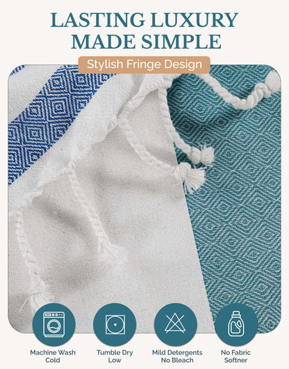 6-Piece Hammam Beach Towels Diamond Weave Set cp-gallery: color=Old Glory; size=6 Piece Set