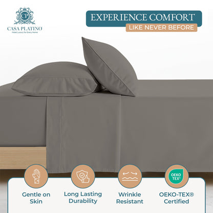 600 Thread Count Cotton Sheet Set cp-gallery: color=Charcoal
