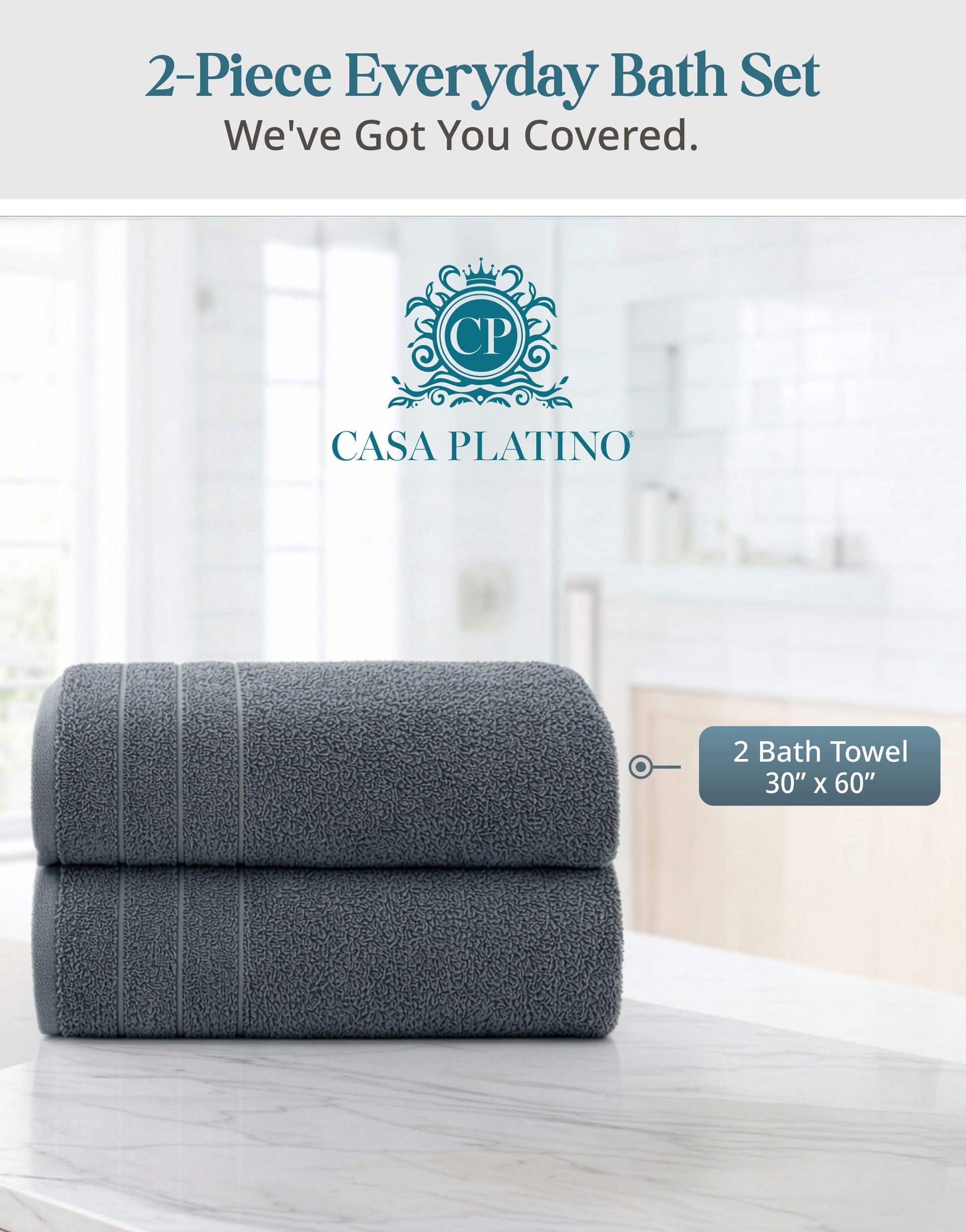 2-Piece Cotton Bath Towels Set