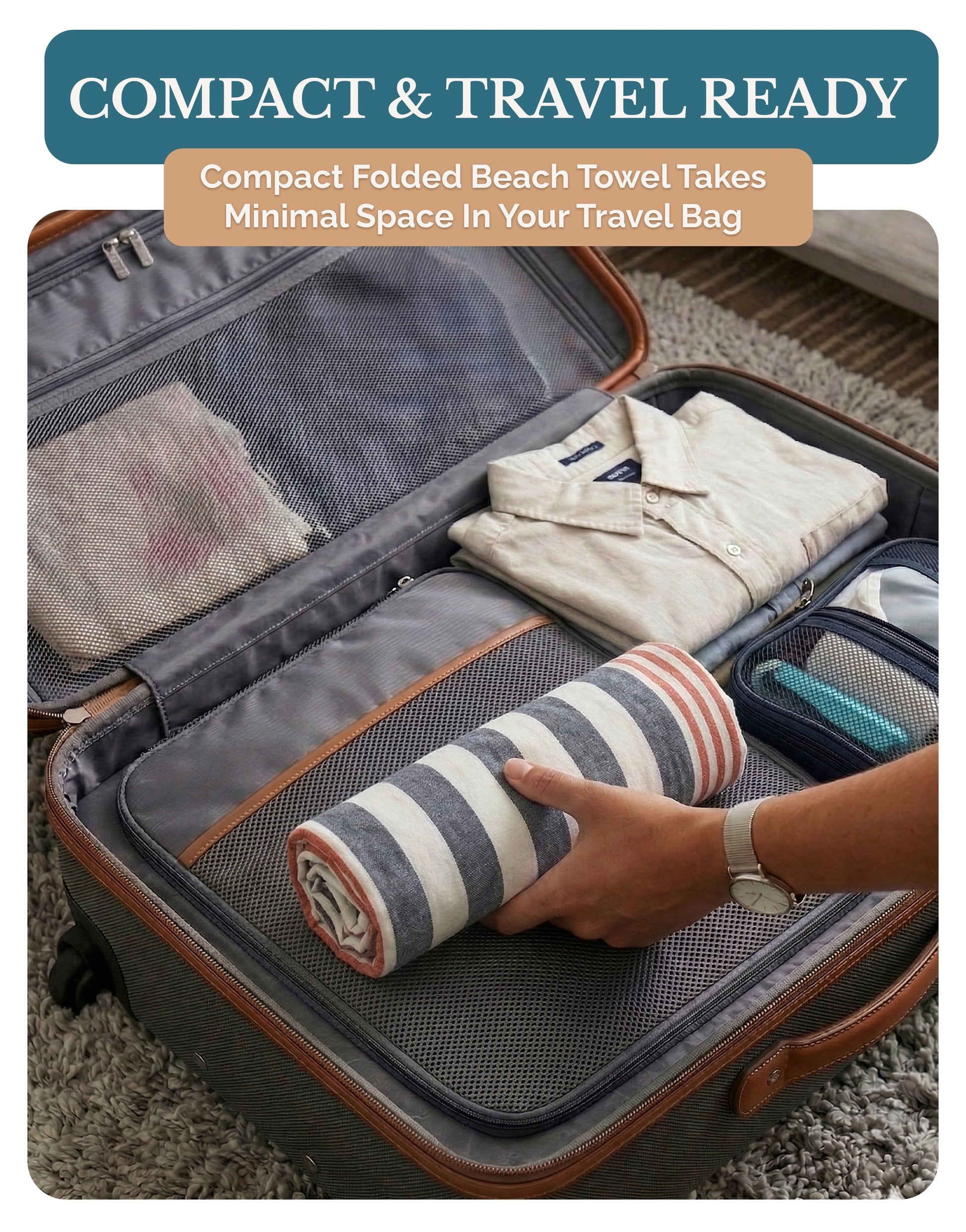 6-Piece Hammam Beach Towels Diamond Weave Set