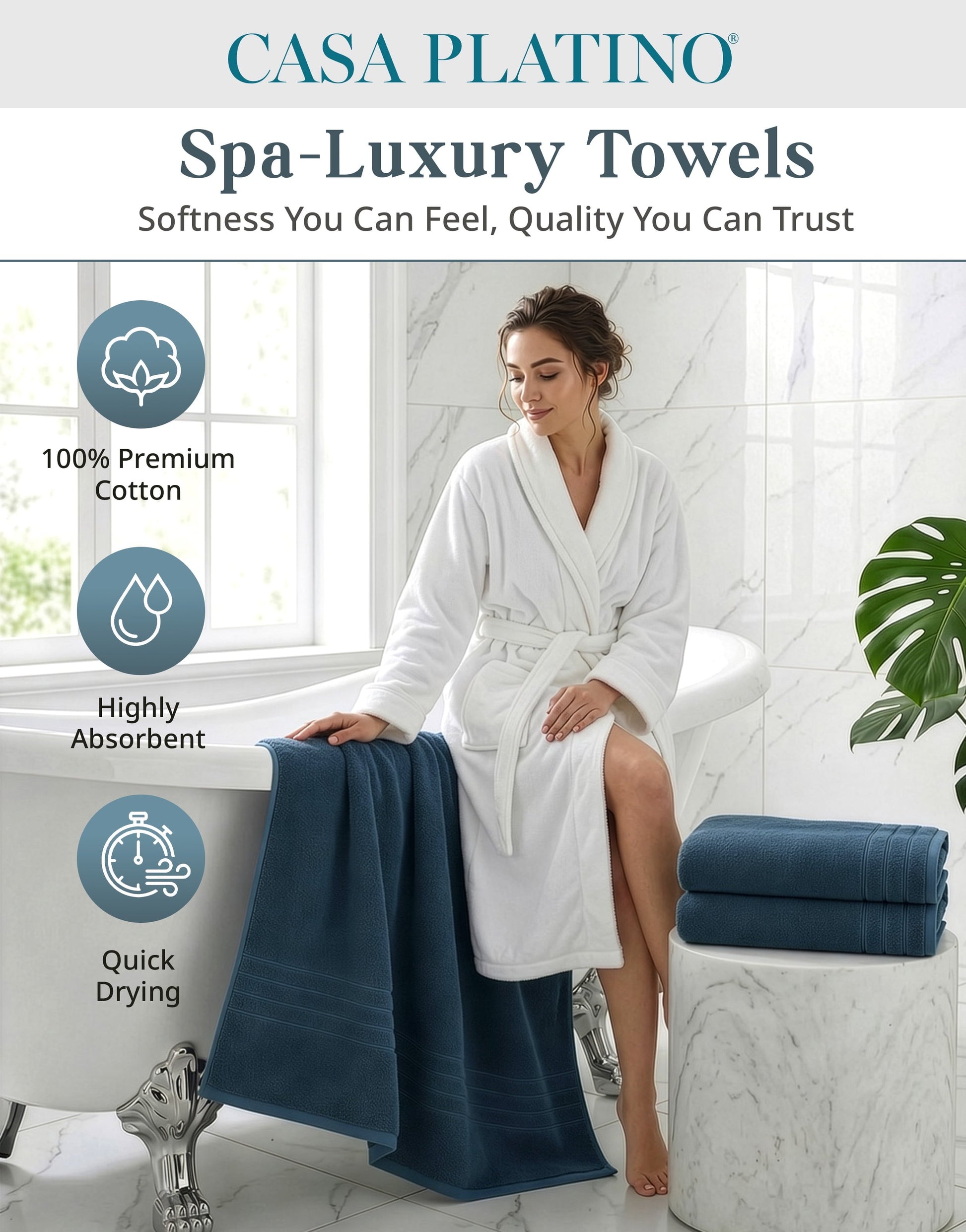 4-Piece Cotton Bath Towels Set