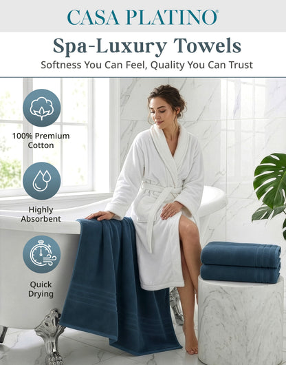 4-Piece Cotton Bath Towels Set cp-gallery: color=Steel Blue; size=4 Piece Set
