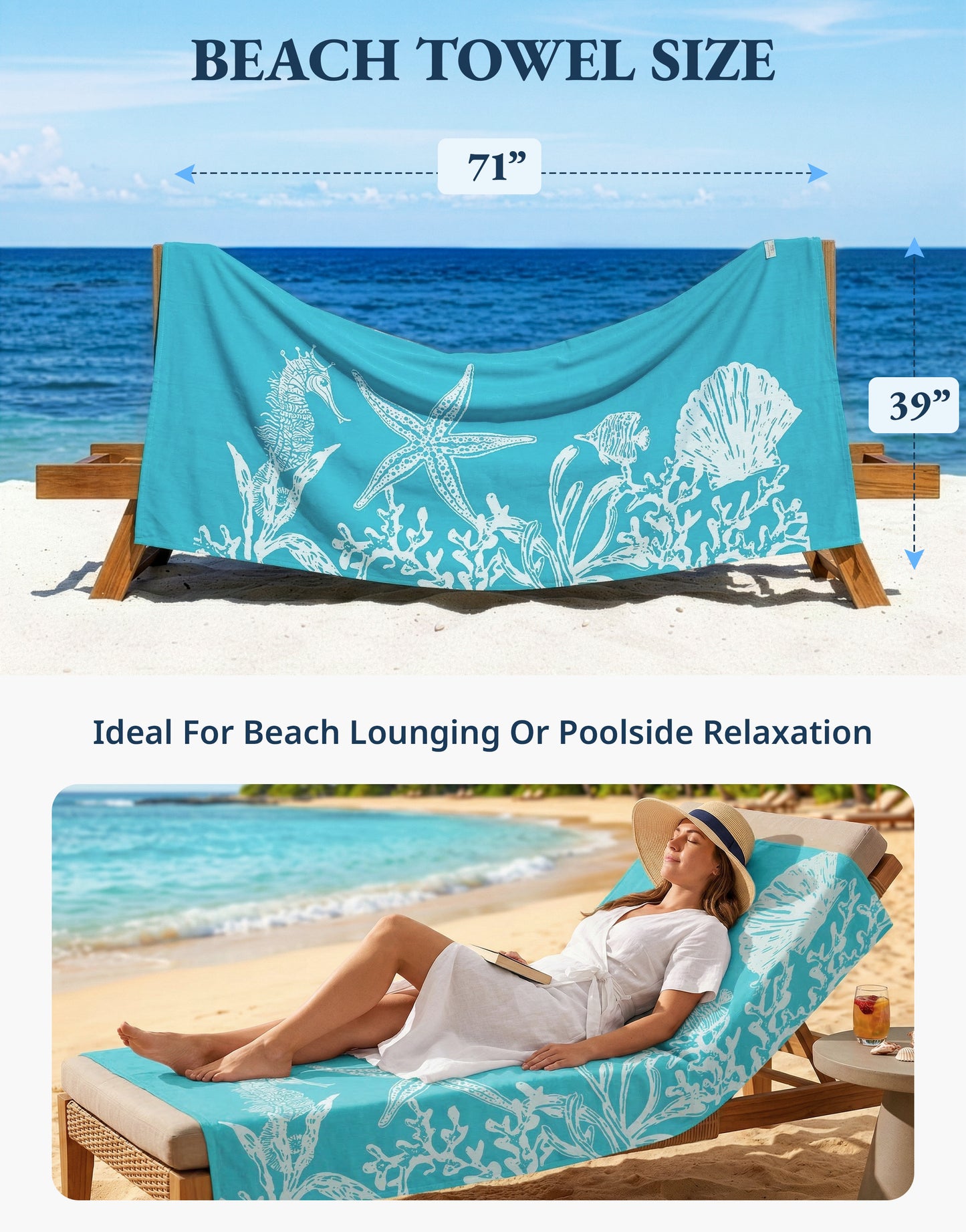 2 PIECE TURKISH BEACH TOWEL SET-STARFISH-SERENADE