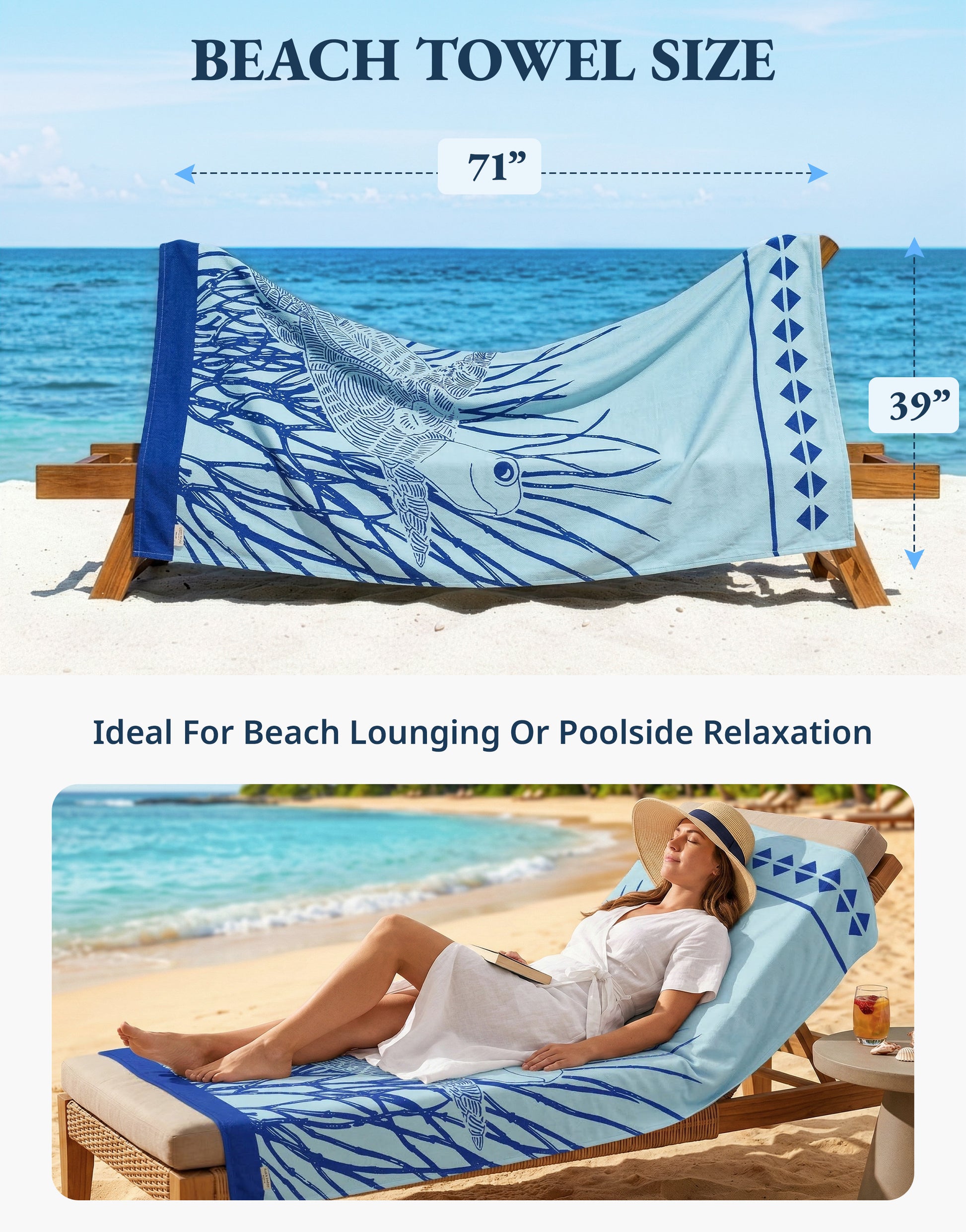 2 PIECE TURKISH BEACH  TOWEL SET-STARFISH-TURTLE