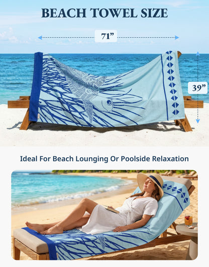 2 PIECE TURKISH BEACH  TOWEL SET-STARFISH-TURTLE
