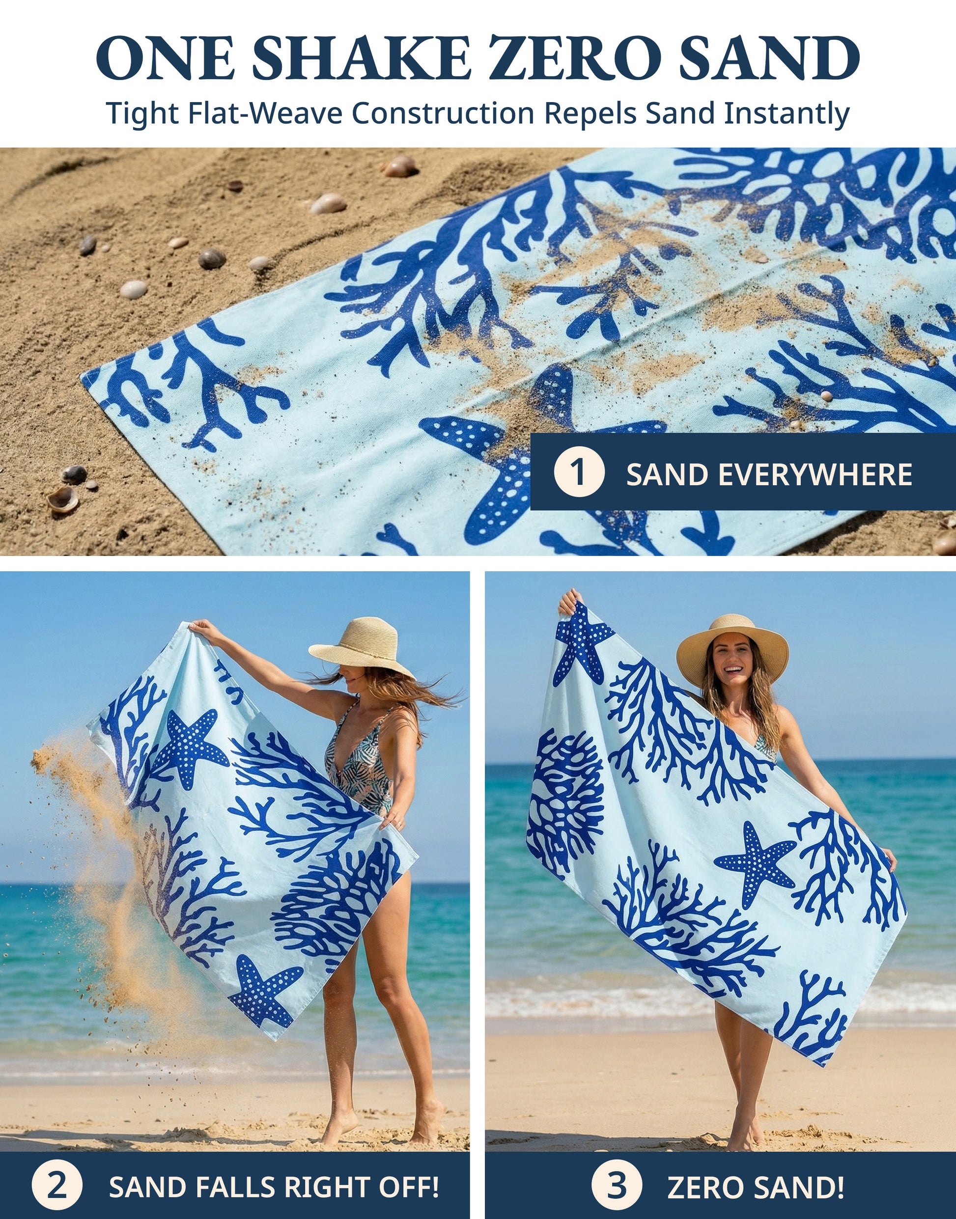 2 PIECE TURKISH BEACH TOWEL SET-TURTLE-CORAL