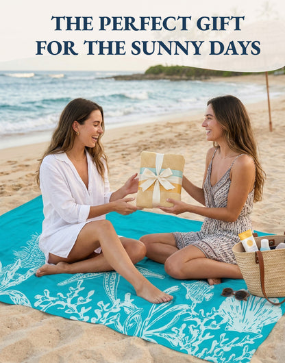 2 PIECE TURKISH BEACH TOWEL SET-STARFISH-SERENADE