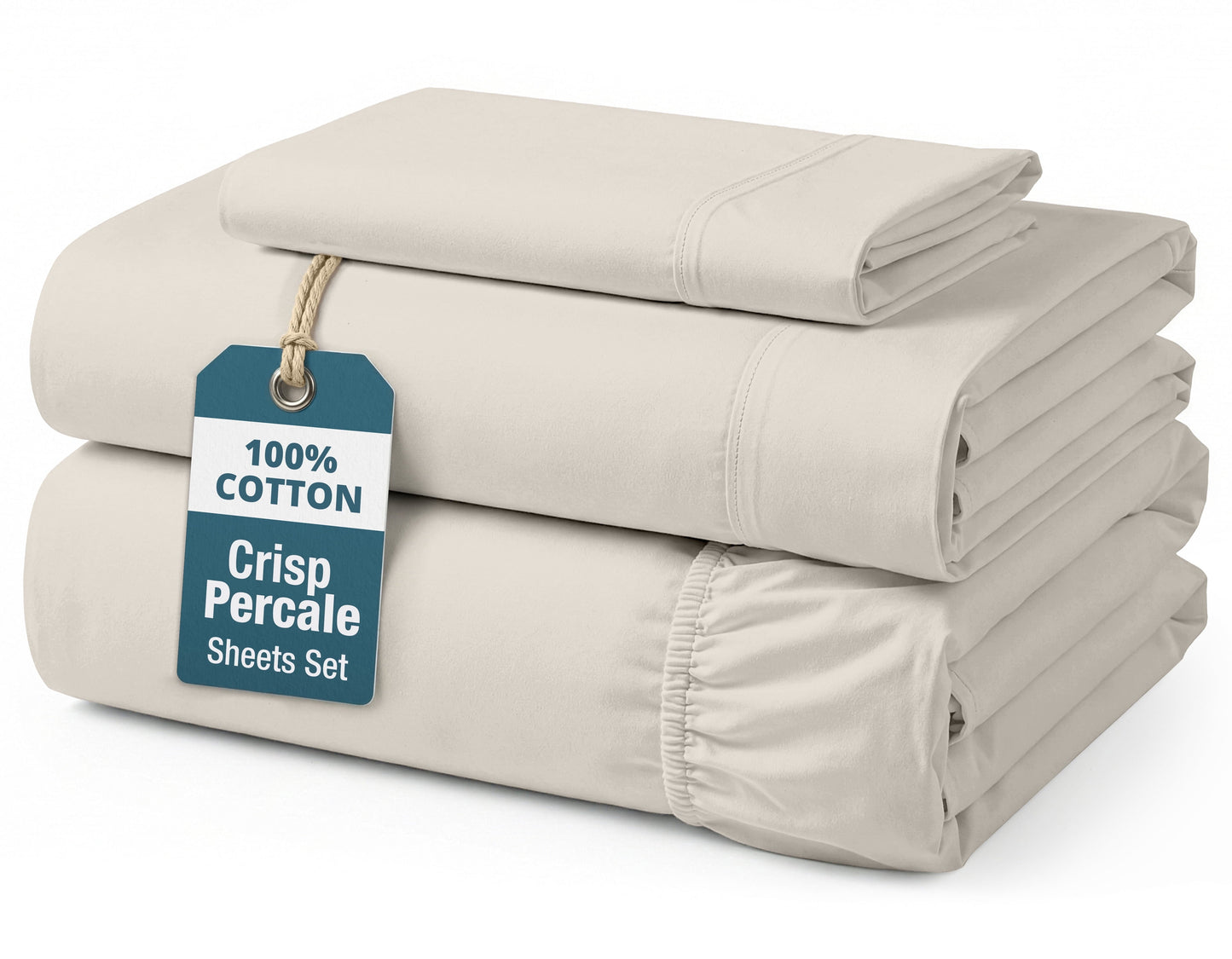 Percale Cotton Sheet Set cp-gallery: color=Glacier Grey; size=Twin-XL