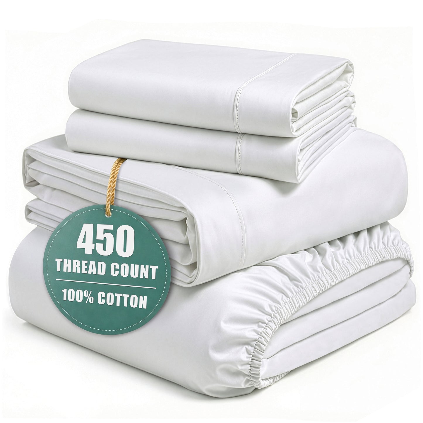 450 Thread Count Cotton Sheet Set cp-gallery: color=White; size=Full