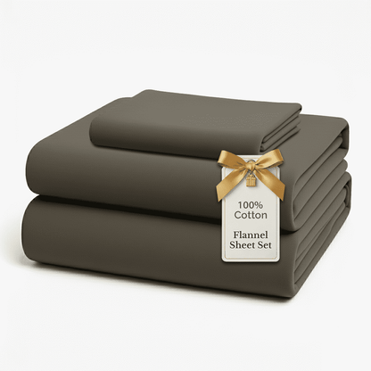Flannel Sheet Set cp-gallery: color=Charcoal; size=Twin-XL