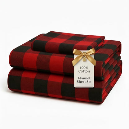 Flannel Sheet Set cp-gallery: color=Buffalo Red; size=Twin-XL