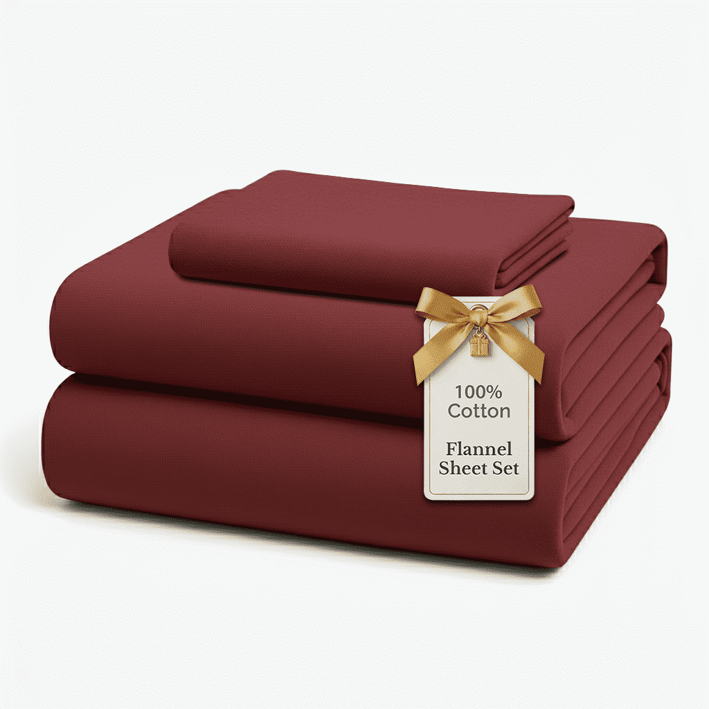 Flannel Sheet Set cp-gallery: color=Rust Red; size=Twin-XL