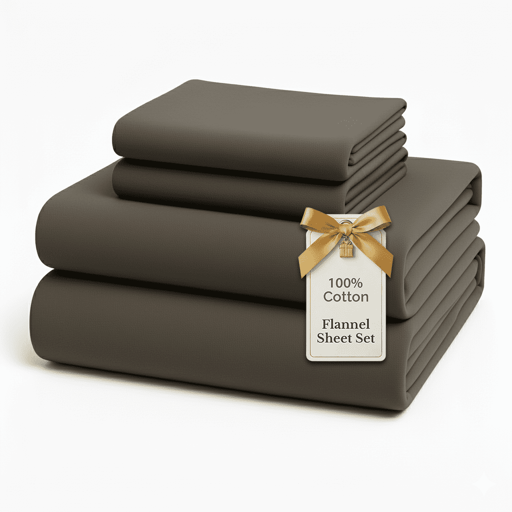 Flannel Sheet Set cp-gallery: color=Charcoal; size=Queen