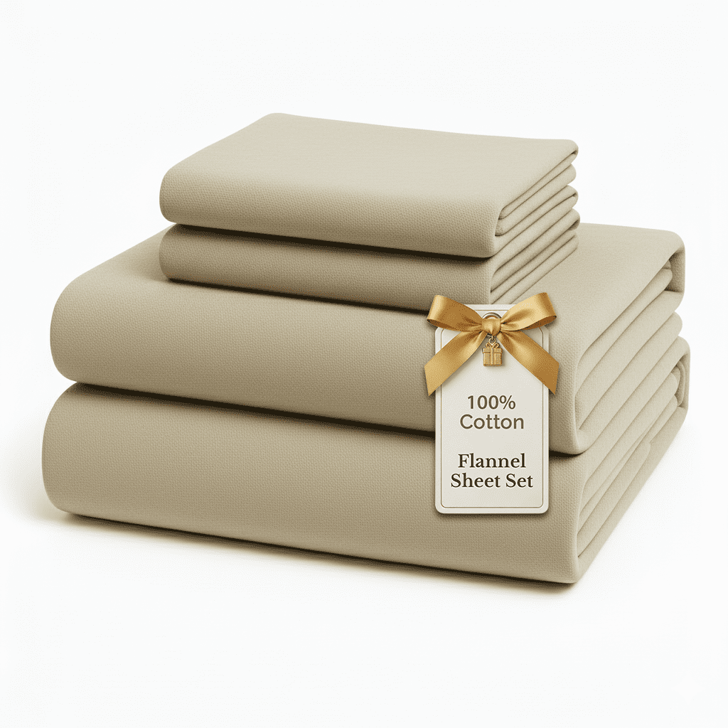 Flannel Sheet Set cp-gallery: color=Linen; size=Queen