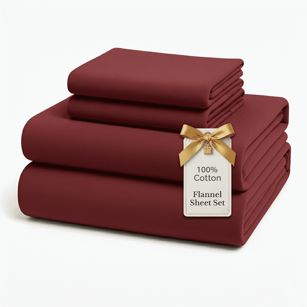 Flannel Sheet Set cp-gallery: color=Rust Red; size=Full