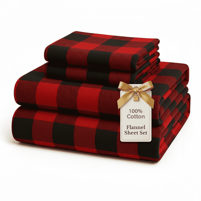 Flannel Sheet Set cp-gallery: color=Buffalo Red; size=Full