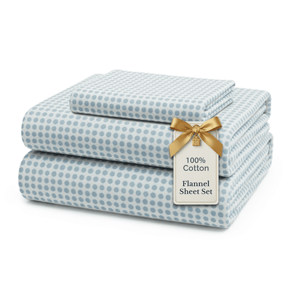 Flannel Sheet Set cp-gallery: color=Polka Dot Blue; size=Twin