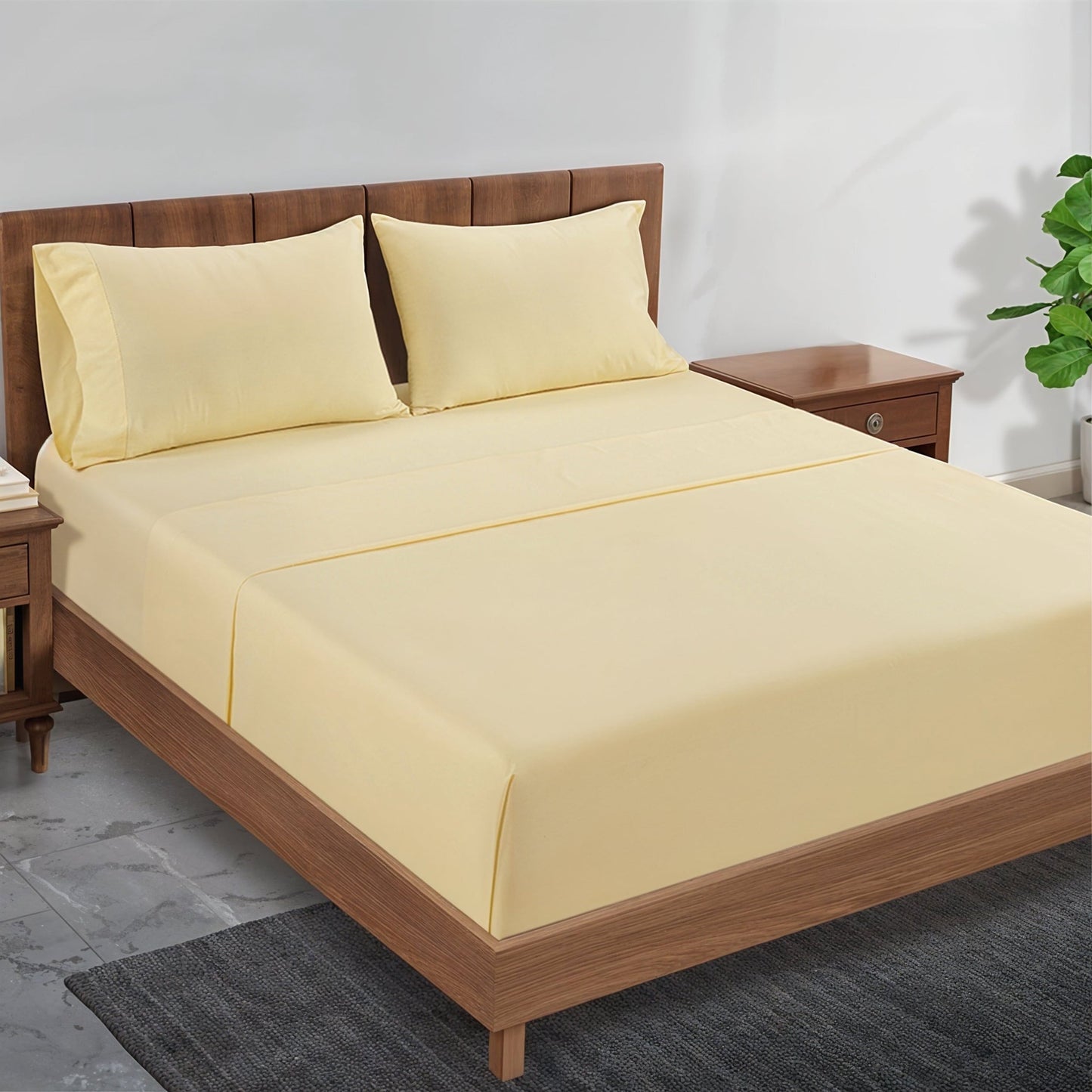 Percale Cotton Sheet Set cp-gallery: color=Vanilla; size=Full