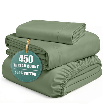 450 Thread Count Cotton Sheet Set cp-gallery: color=Icebery Green; size=Twin