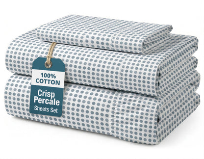 Percale Cotton Sheet Set cp-gallery: color=Polka Dot; size=Twin-XL