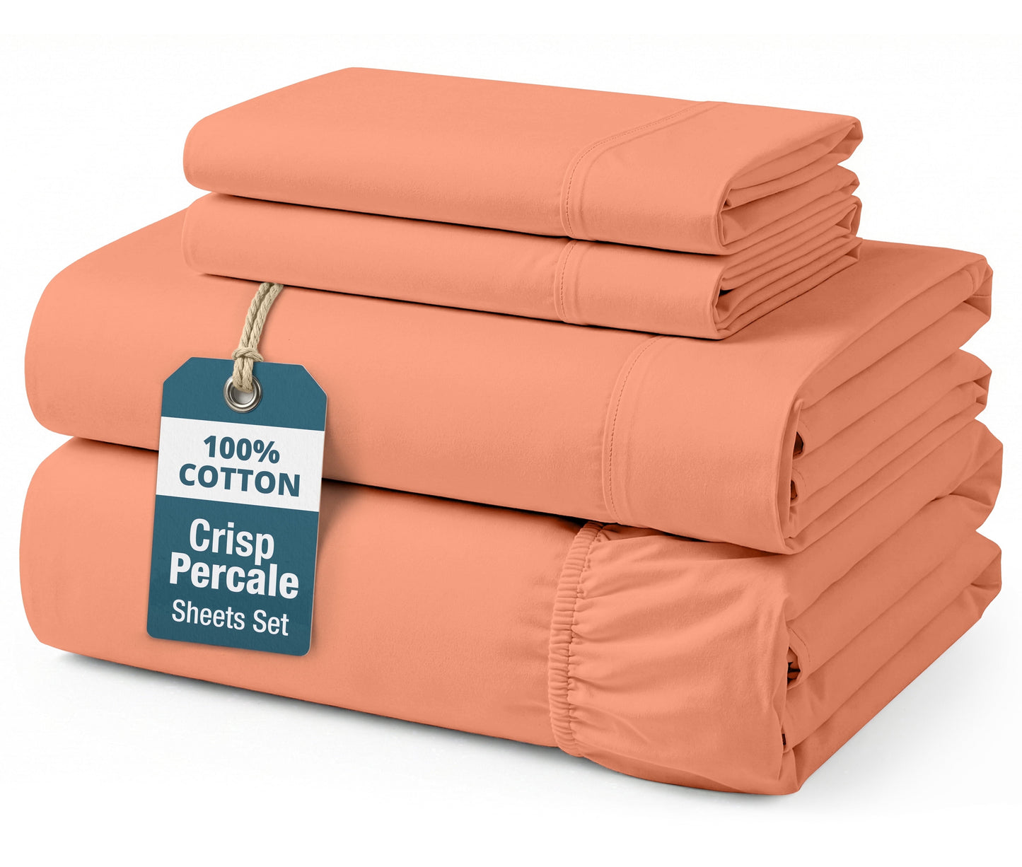 Percale Cotton Sheet Set cp-gallery: color=Rose Dawn; size=King