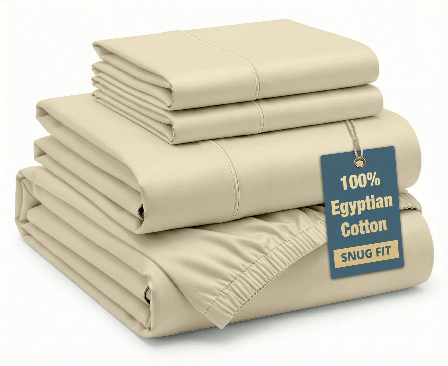 1000 Thread Count Egyptian Cotton Sheet Set cp-gallery: color=Linen; size=Queen