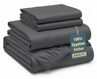 1000 Thread Count Egyptian Cotton Sheet Set cp-gallery: color=Charcoal; size=California King