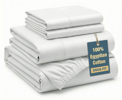 1000 Thread Count Egyptian Cotton Sheet Set cp-gallery: color=White; size=Queen
