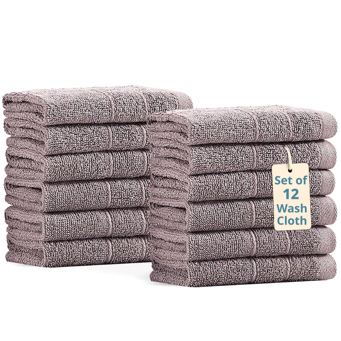 12-Piece Cotton Washcloths Set cp-gallery: color=Platinum; size=12 Piece Set
