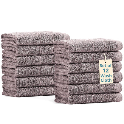 12-Piece Cotton Washcloths Set cp-gallery: color=Platinum; size=12 Piece Set