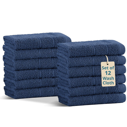 12-Piece Cotton Washcloths Set cp-gallery: color=Navy; size=12 Piece Set