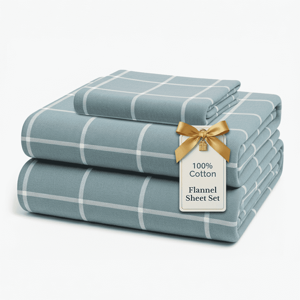 Flannel Sheet Set cp-gallery: color=Blue White; size=Twin