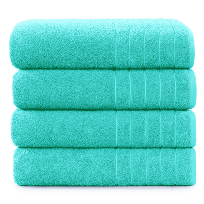 4-Piece Cotton Bath Towels Set cp-gallery: color=Aqua Sky; size=4 Piece Set