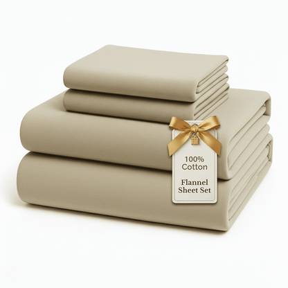 Flannel Sheet Set cp-gallery: color=Linen; size=California King