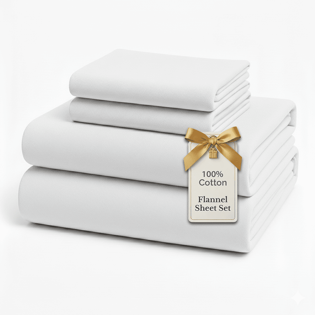 Flannel Sheet Set cp-gallery: color=White; size=California King