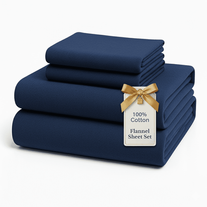 Flannel Sheet Set cp-gallery: color=Estate Blue; size=California King