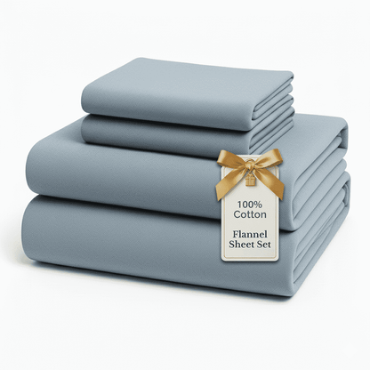 Flannel Sheet Set cp-gallery: color=French Blue; size=California King