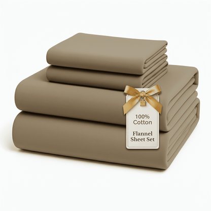 Flannel Sheet Set cp-gallery: color=Taupe; size=California King