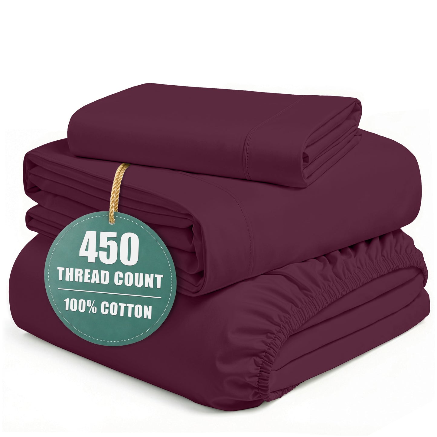 450 Thread Count Cotton Sheet Set cp-gallery: color=Windsor Wine; size=Twin-XL