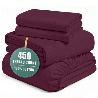 450 Thread Count Cotton Sheet Set cp-gallery: color=Windsor Wine; size=Queen