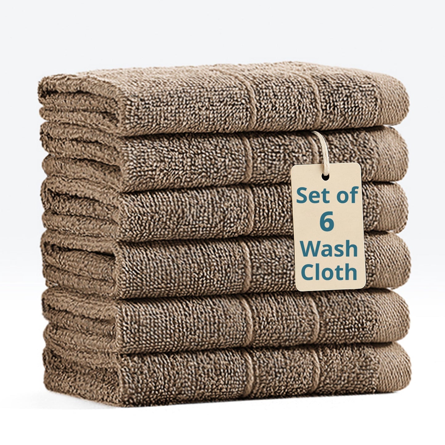 6-Piece Cotton Washcloths Set cp-gallery: color=Taupe; size=6 Piece Set