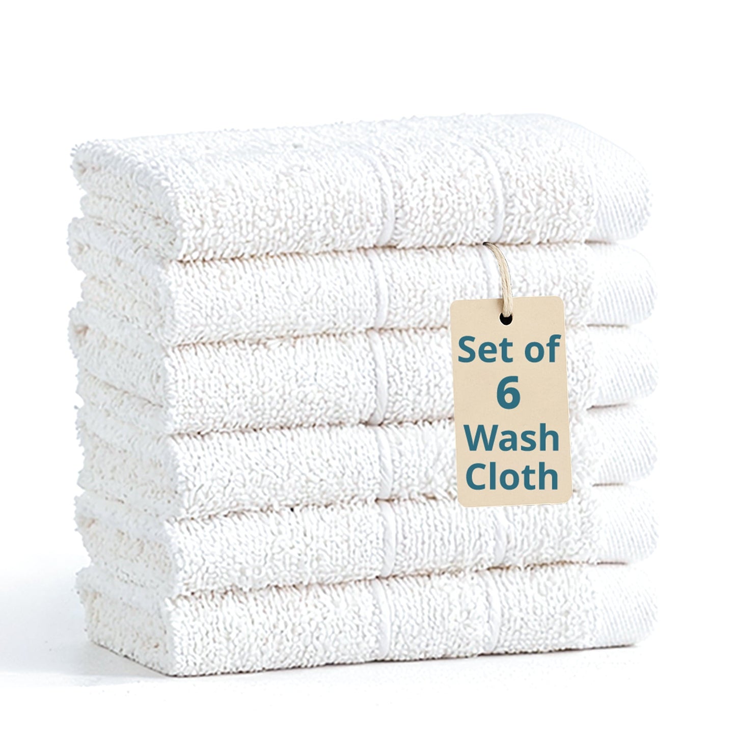 6-Piece Cotton Washcloths Set cp-gallery: color=White; size=6 Piece Set