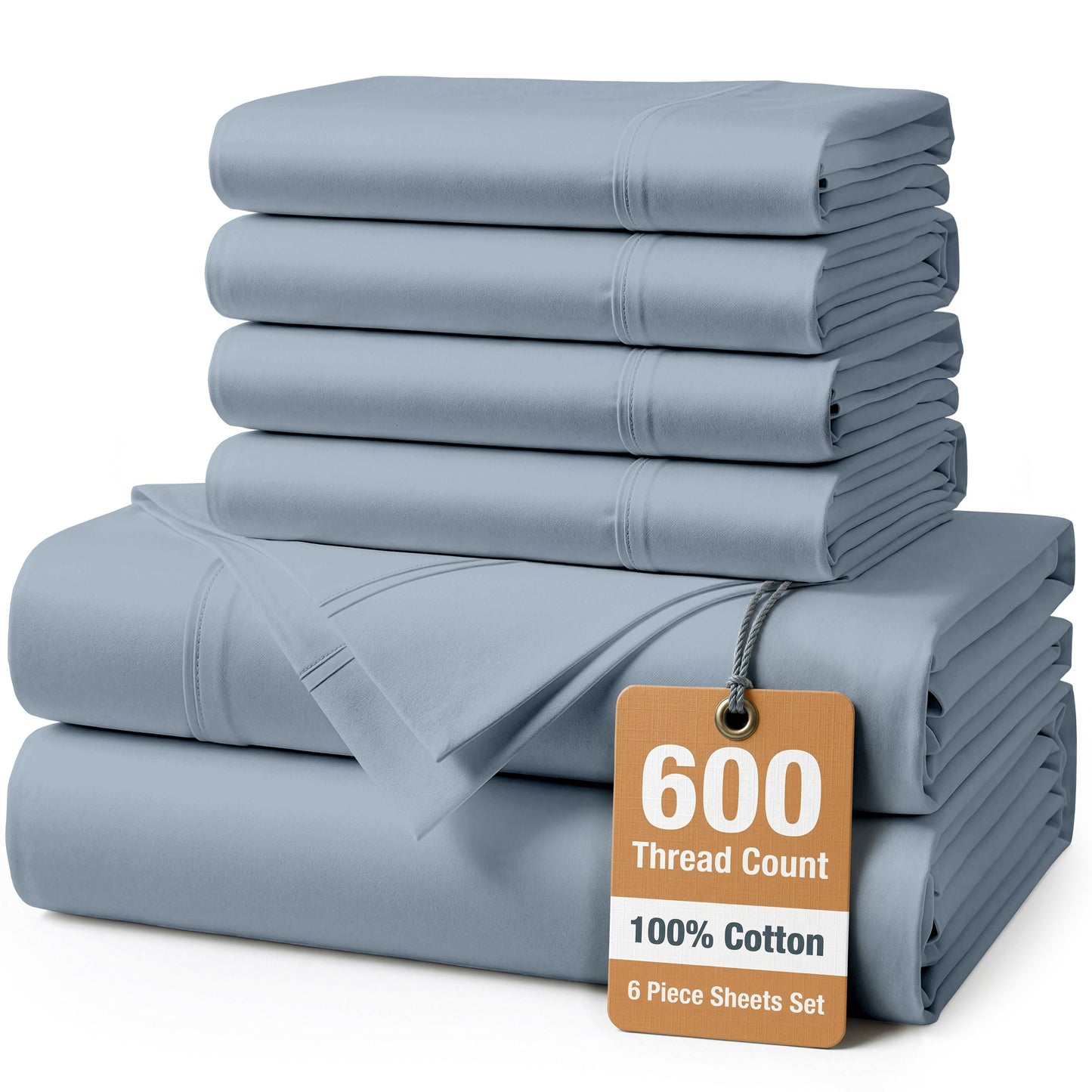 600 Thread Count Cotton Sheet Set cp-gallery: color=French Blue; size=Full